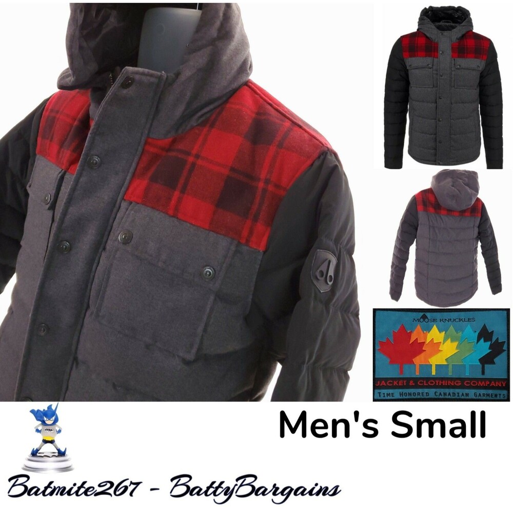NEW Moose Knuckles Mens Coat Buffalo Plaid Taylor Quilted Down Hooded